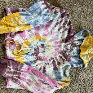 PINK Victoria's Secret Purple and White Tie-Dye Hoodie